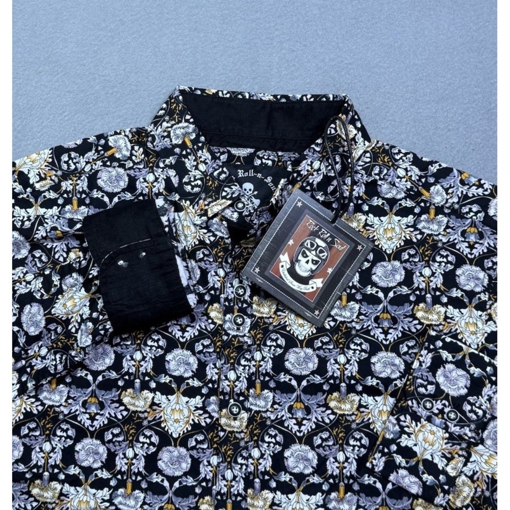Rock Roll N Soul Shirt Mens M Loud Abstract Geometric Western Rodeo NEW